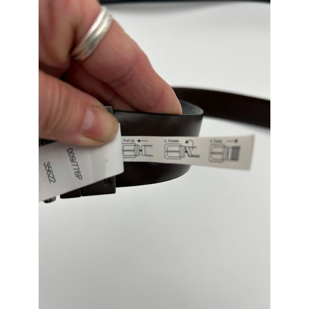 Steve Madden Mens Reversible Belt Black Brown Gunmetal Buckle Size L 38-40 J - Picture 8 of 8